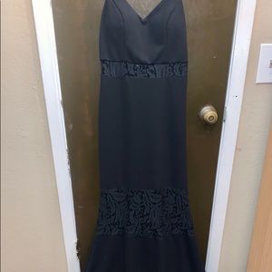 Black Lace Floral Dress